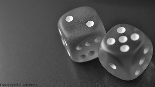 Dice. Photo credit: FlickReviewR 2, Wikimedia Commons